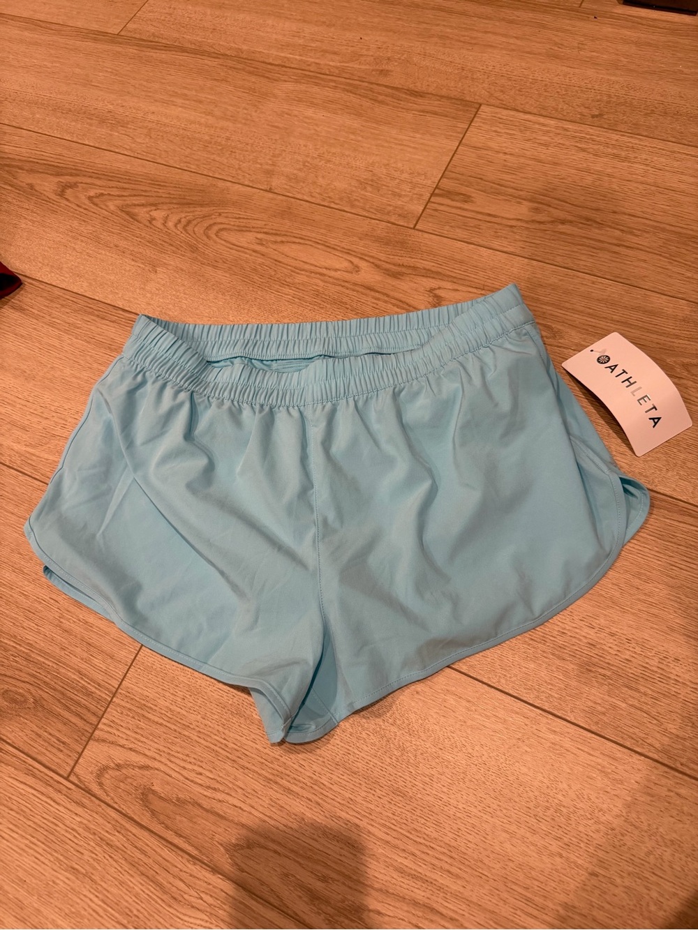 Athleta Sky Blue Elastic-Waist Athletic Shorts